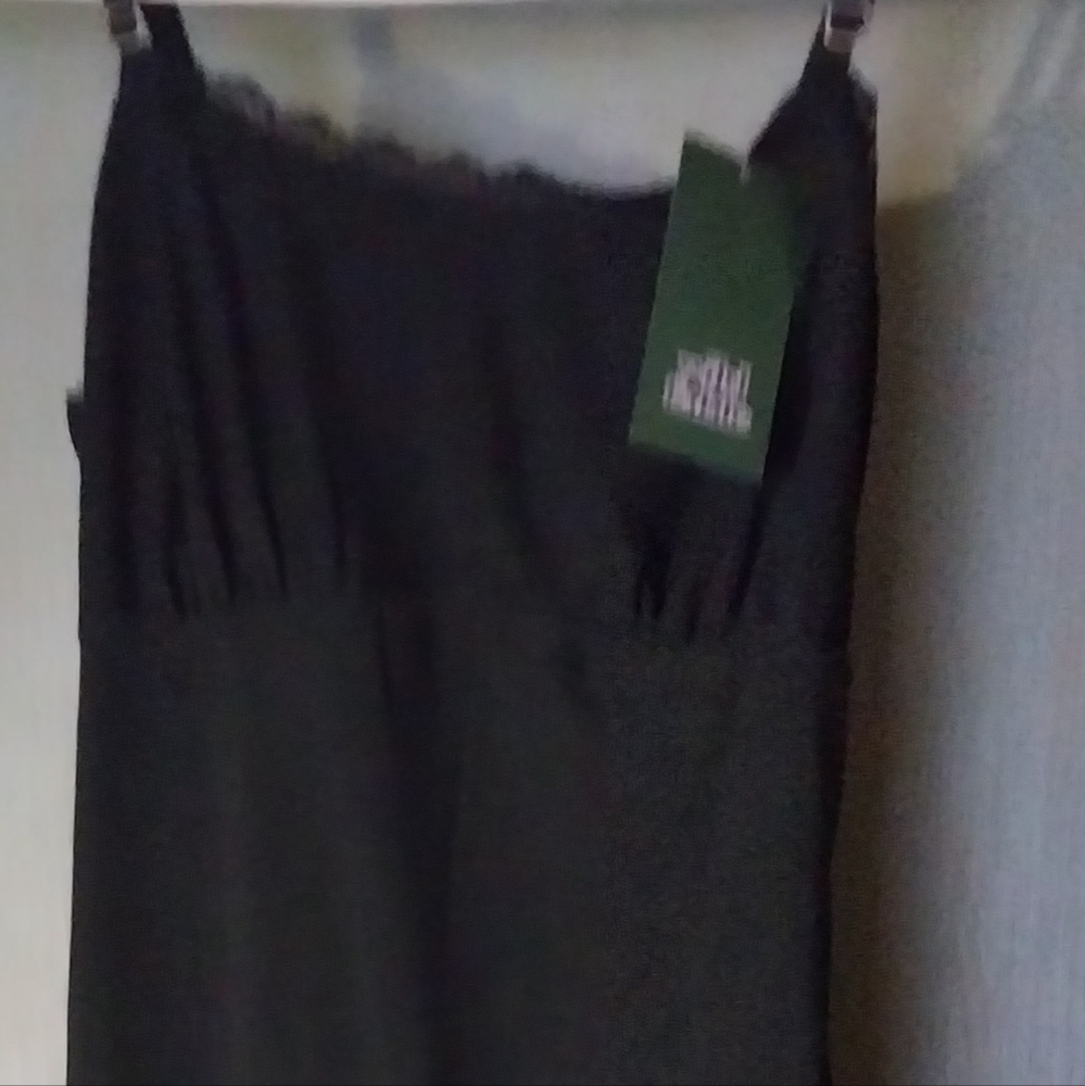 Black frilled cami strapped dress